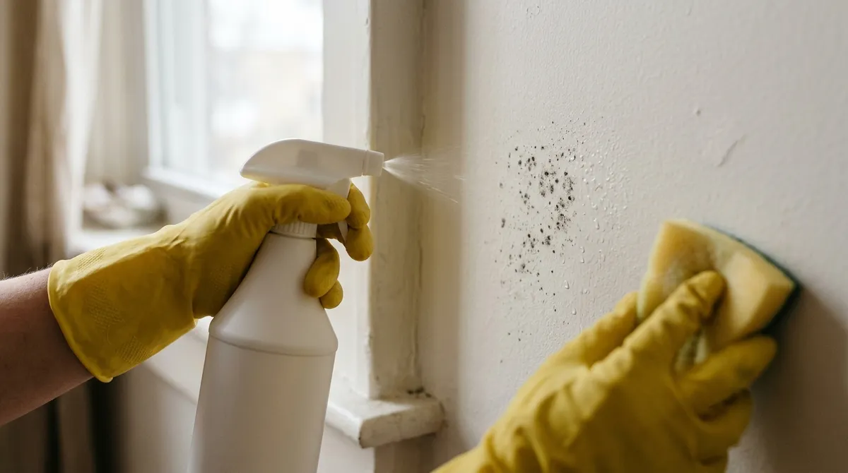 Plain vinegar, one hour of soaking and only then the sponge: the pick for recently painted walls
